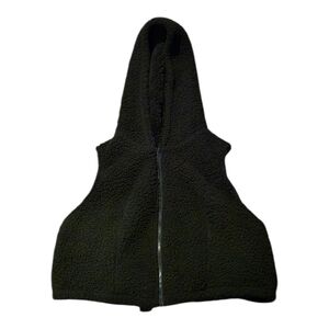 SHEIN Black Fleece Hooded Vest